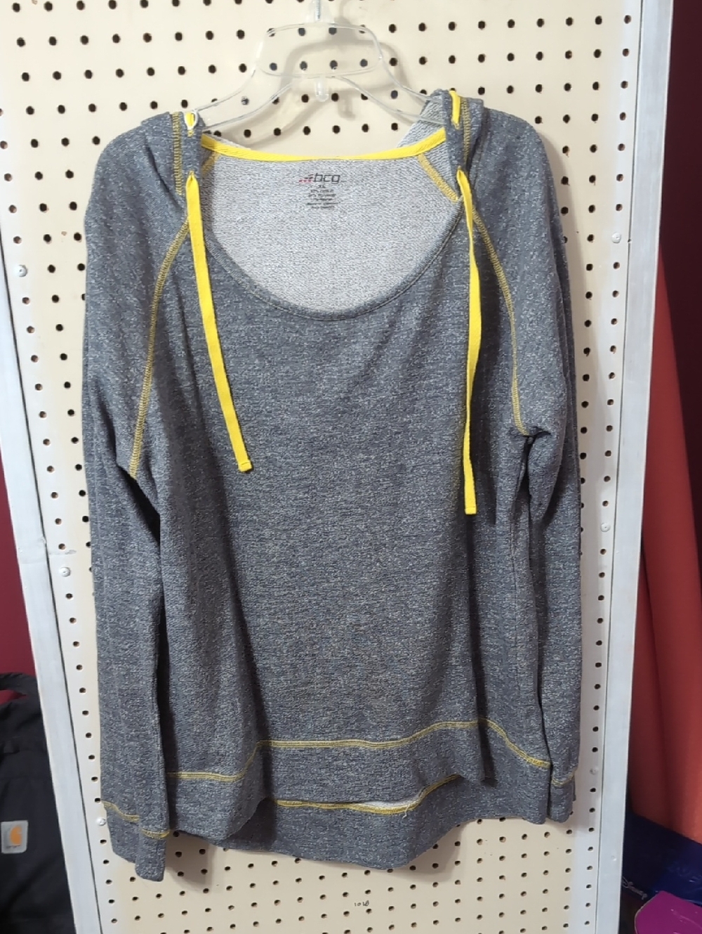 bcg Gray Hooded Sweatshirt with Yellow Trim